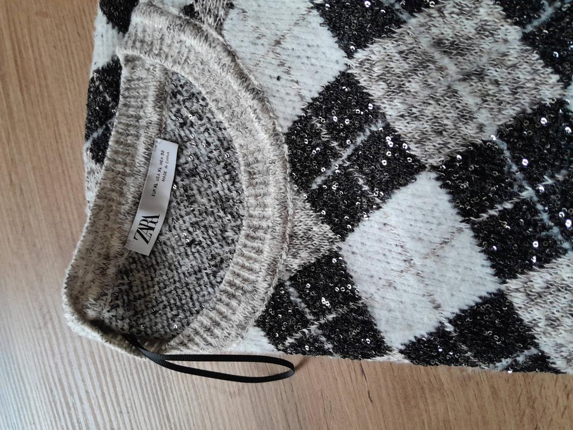 ARGYLE SEQUIN KNIT SWEATER - Image 4