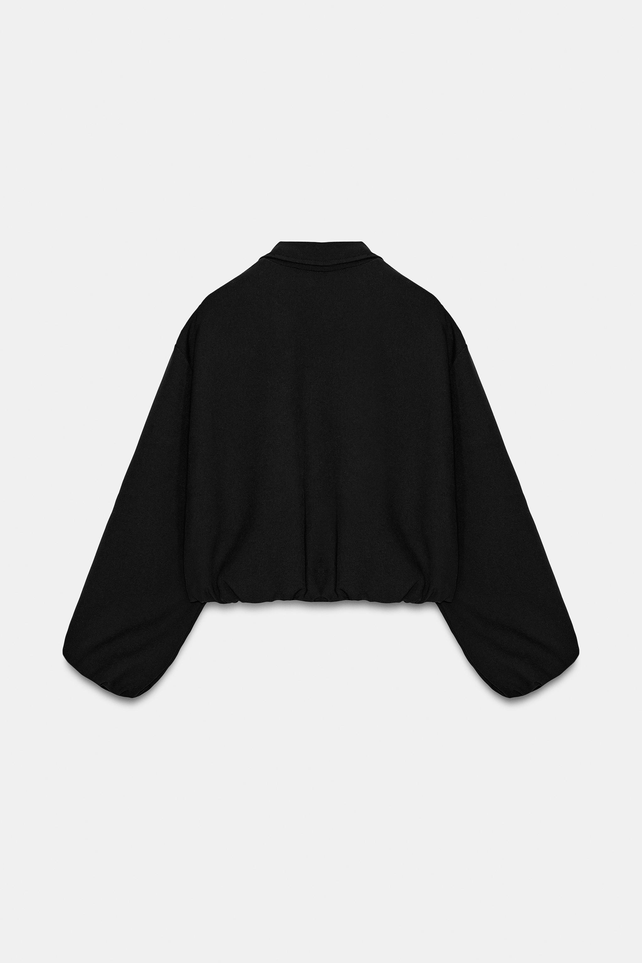 PUFF-SLEEVE JACKET WITH ZIP - Light khaki | ZARA Georgia
