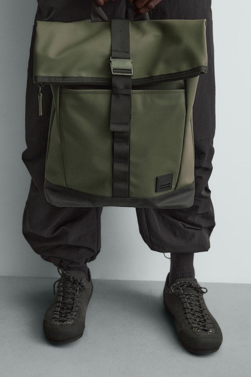 ラバーフィニッシュ テクニカルバックパック - カーキ | ZARA Japan / 日本