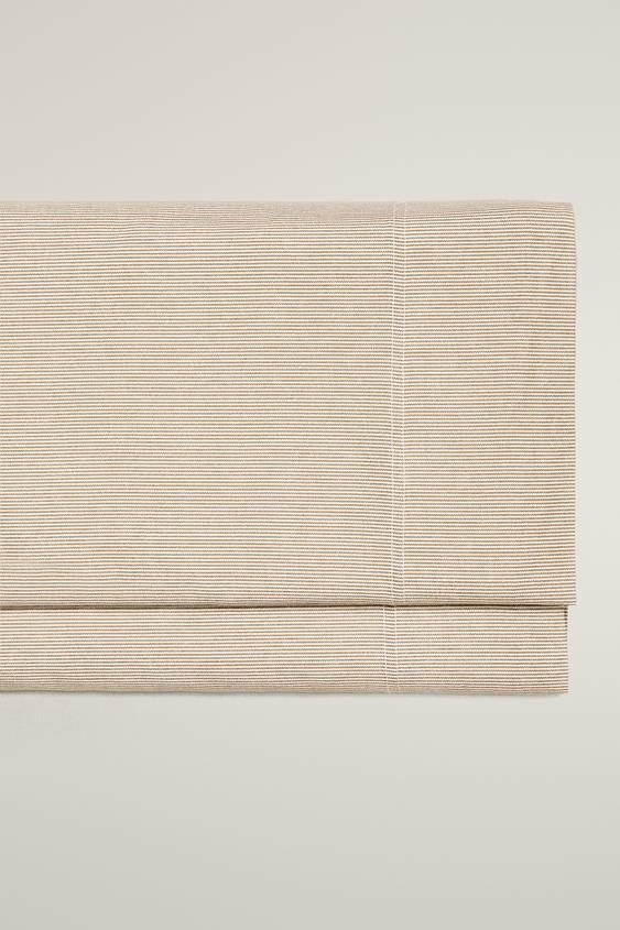 STRIPED FLAT SHEET - Beige by Zara - Image 0