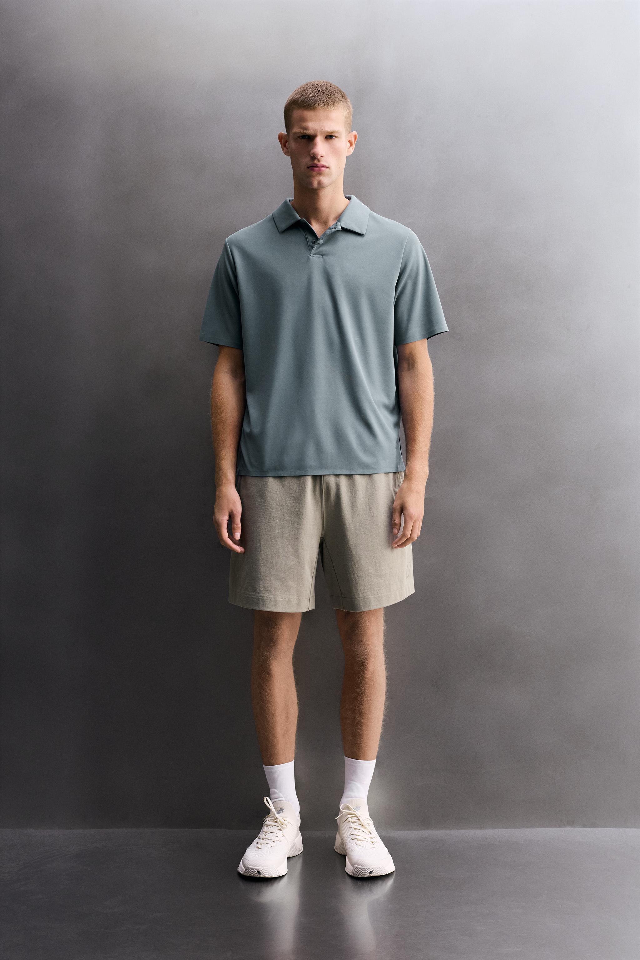 Мужские топы Zara TECHNICAL PIQUÉ TRAINING POLO