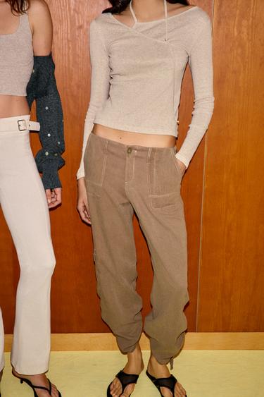 T-SHIRT EFFET DOUBLE BOUCLE - Sable / Chiné de Zara - Image 3