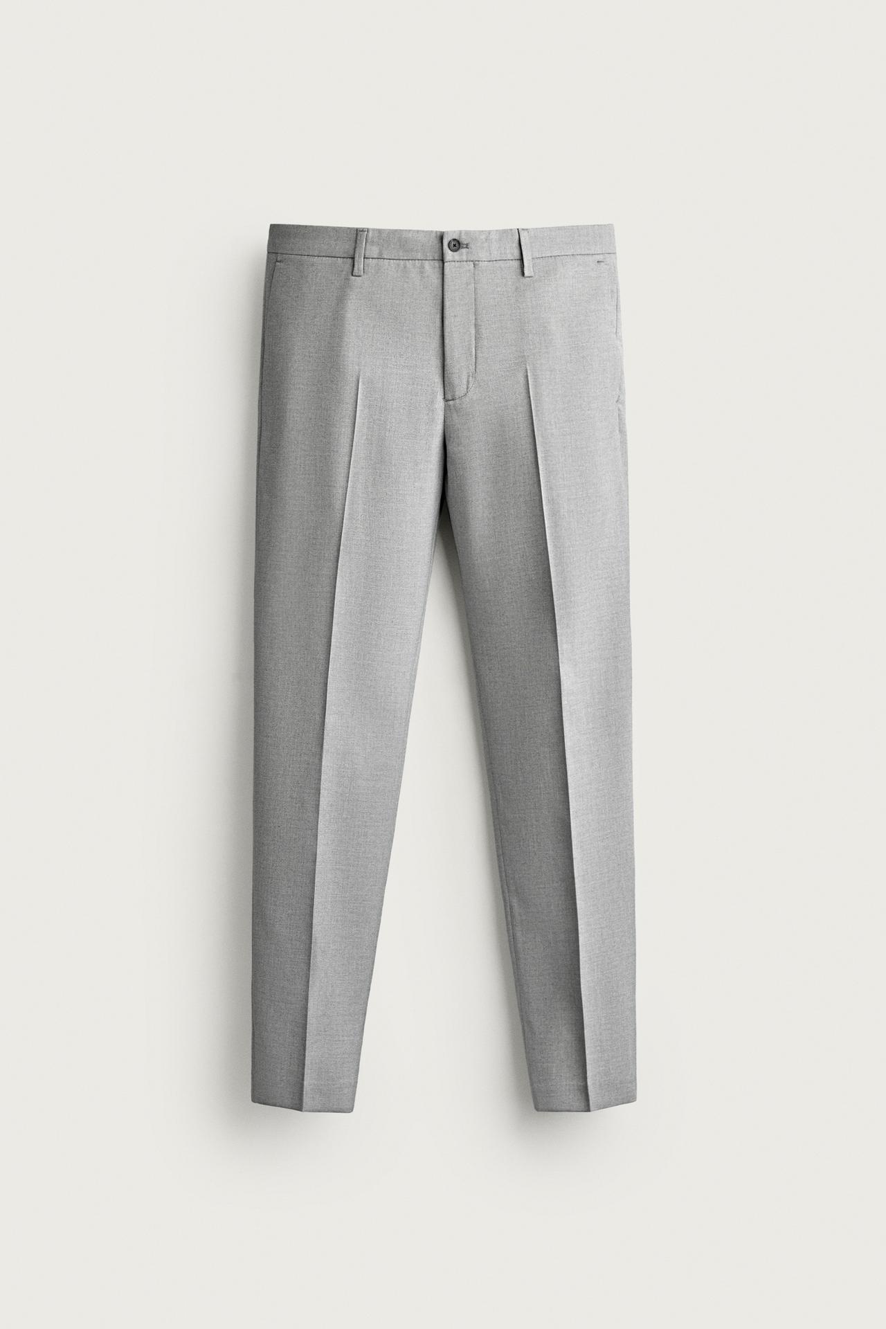 STRETCH SUIT PANTS — Gray