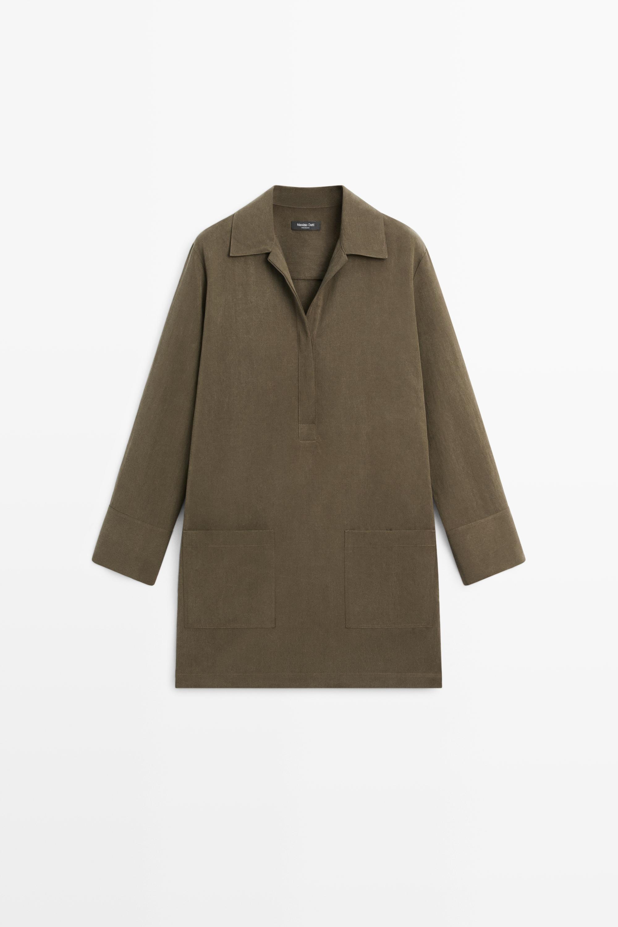 Short shirt dress with pocket detail