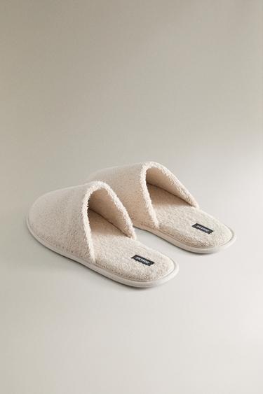 TERRY BATHROOM SLIPPERS - Sand Brown by Zara