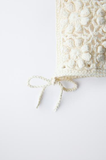CROCHET KNIT BONNET - Ecru by Zara - Image 1