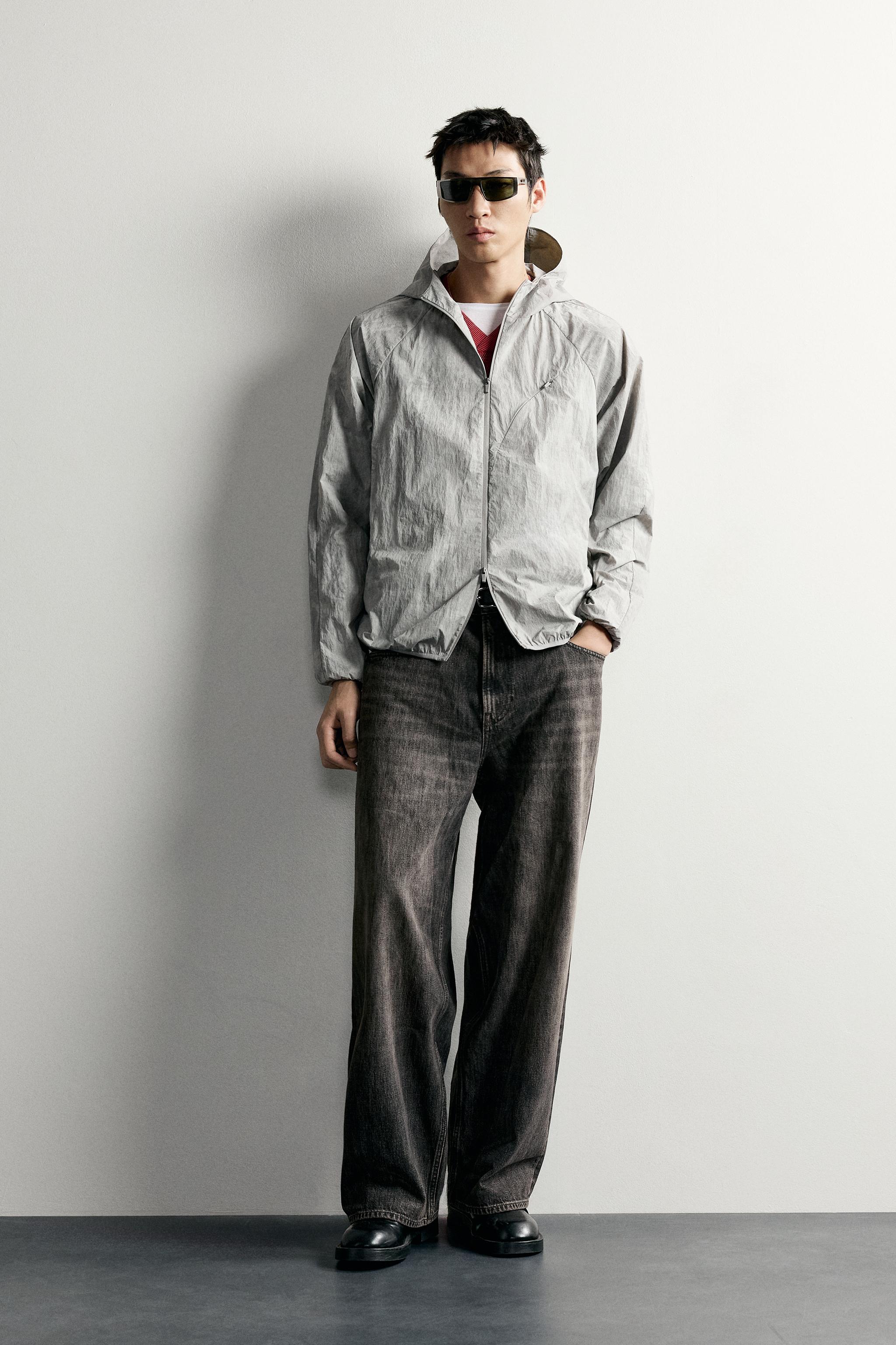 ABSTRACT PRINT WINDBREAKER - Grey | ZARA Thailand