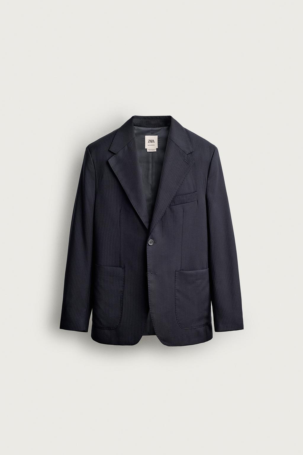 STRIPED 100% WOOL BLAZER