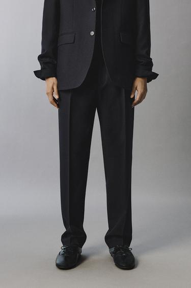 PANTALÓN TRAJE 100% LANA - Marino oscuro de Zara