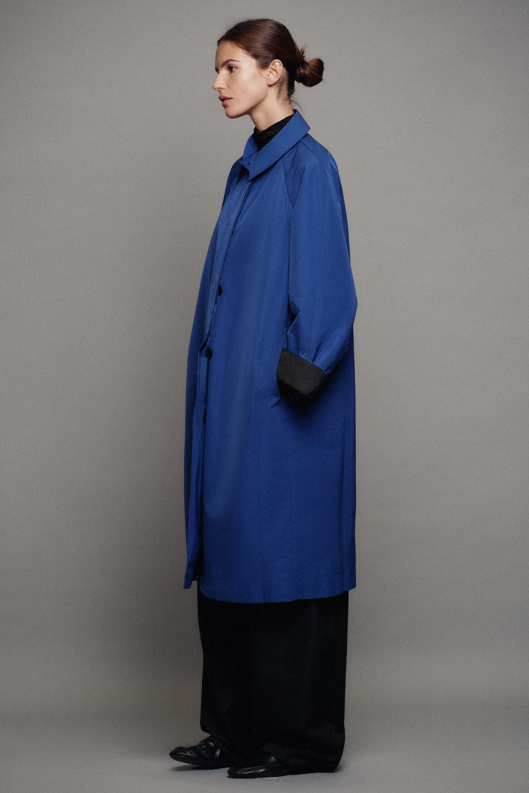 Zara ZW COLLECTION MİDİ TRENÇKOT görsel 3