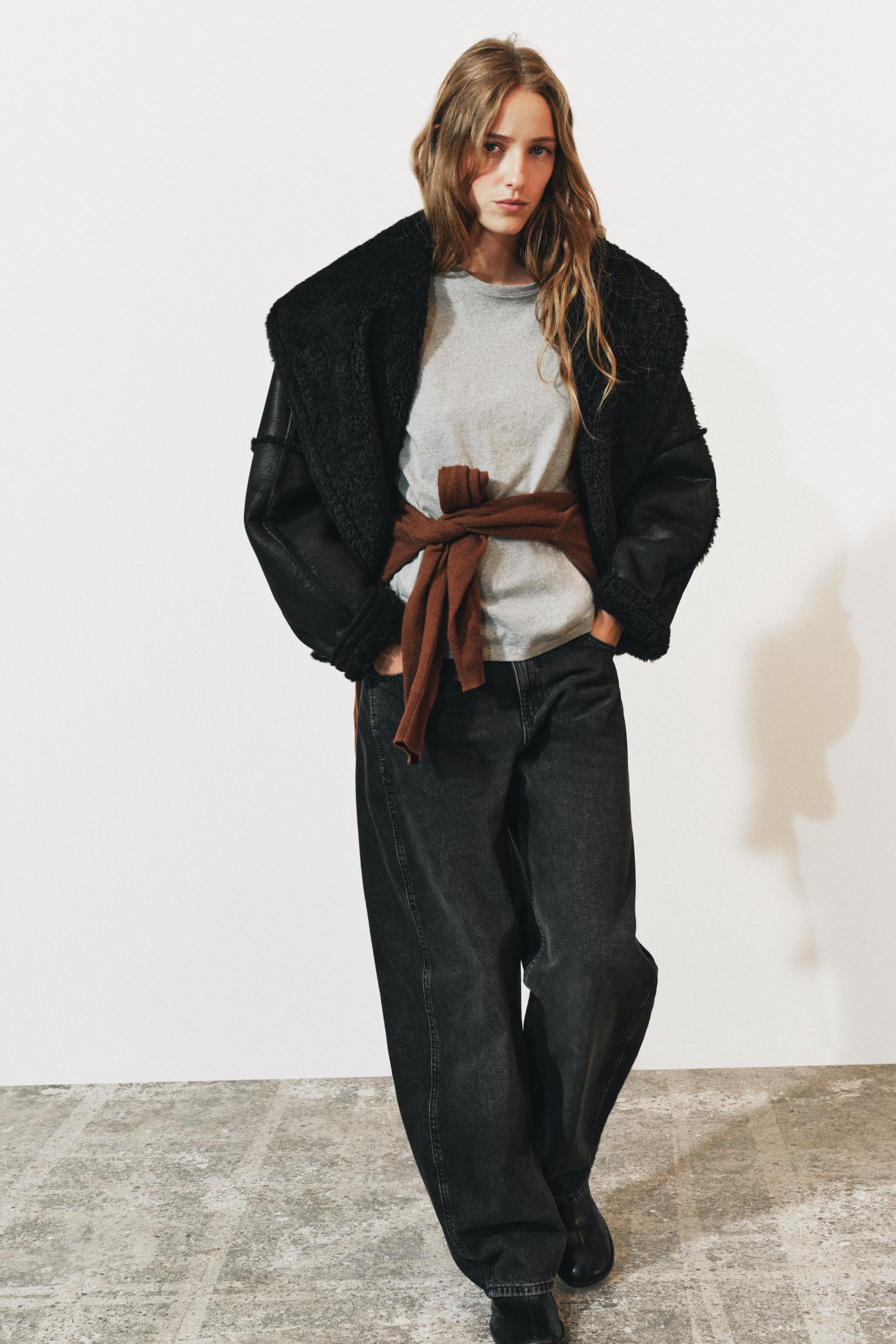 ZW COLLECTION FAUX FUR JACKET - Black | ZARA Curaçao / Curazao
