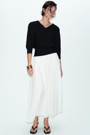 JERSEY PUNTO MANGA GLOBO - Negro de Zara