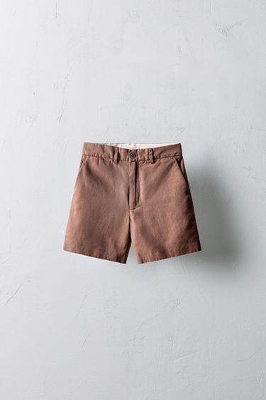 6-10 YEARS/ LIMITED EDITION LINEN BLEND BERMUDA SHORTS - Beige-pink by Zara