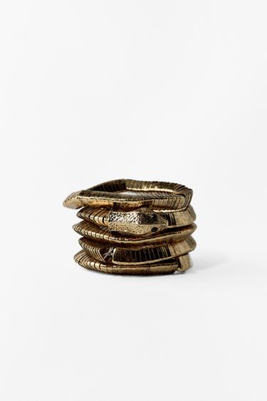Zara PACK OF ELASTIC SNAKE BRACELETS - Golden