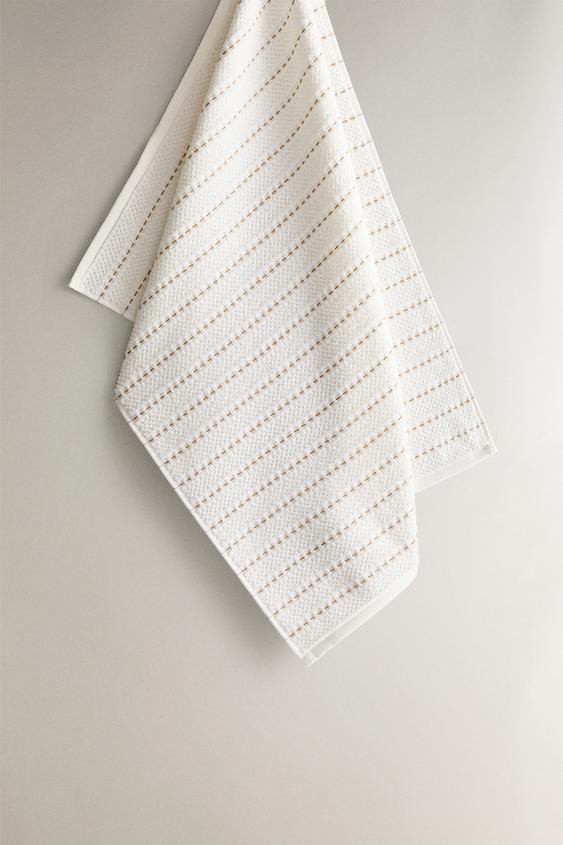 Zara Cotton Terrycloth Kitchen Towel - Ecru - Image 0