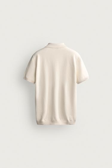 POLO EN MAILLE STRUCTURÉ REGULAR FIT - Blanc cassé de Zara - Image 7