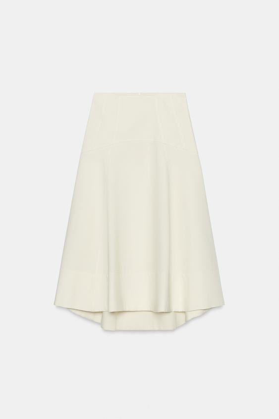 ZW COLLECTION CAPE MIDI SKIRT - Vanilla by Zara - Image 0