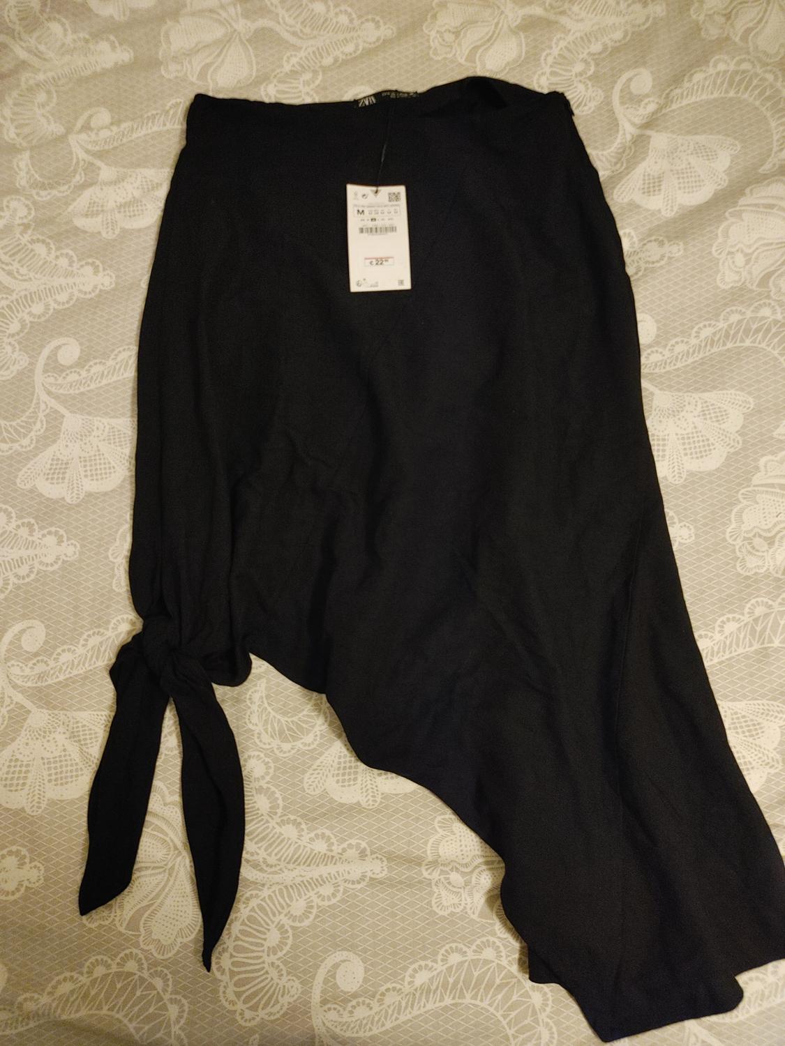 ASYMMETRIC LINEN BLEND SKIRT
