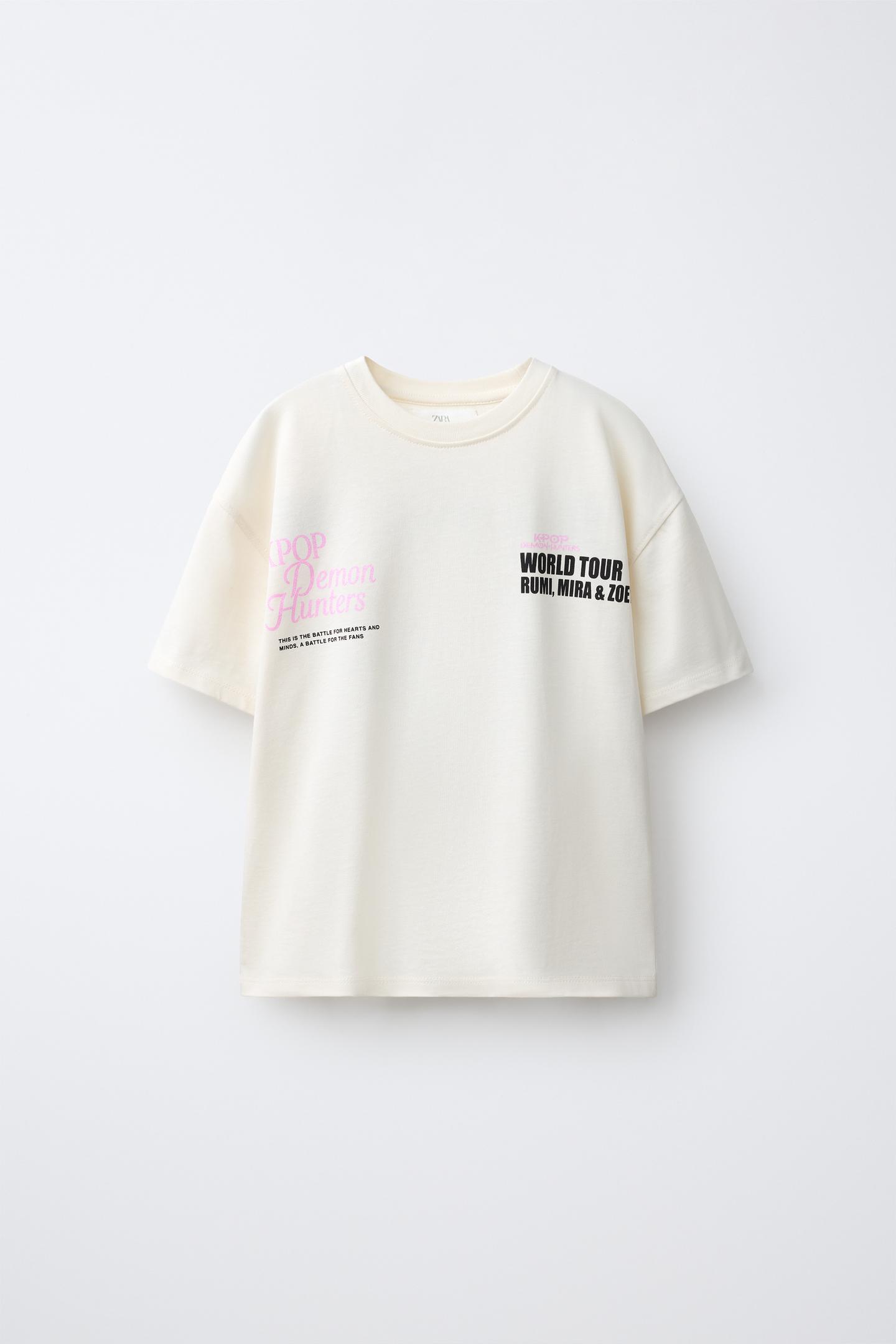 Детская футболка Zara Kpop Demon Hunters™ Netflix © T-SHIRT, цвет: Экрю — фото 2