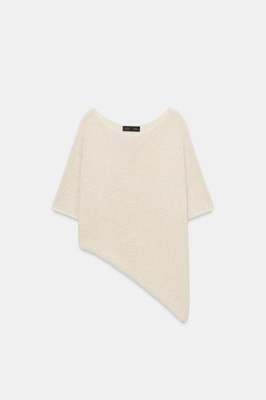 TOP ASYMÉTRIQUE EN MAILLE - Sable de Zara - Image 4