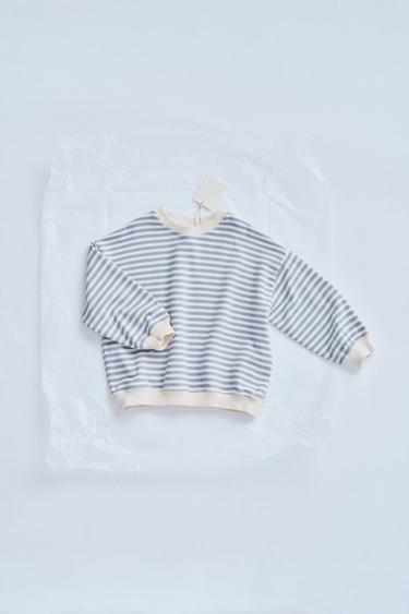 Zara ZARA TIMELESS - STRIPED SWEATSHIRT - Blue - Image 0