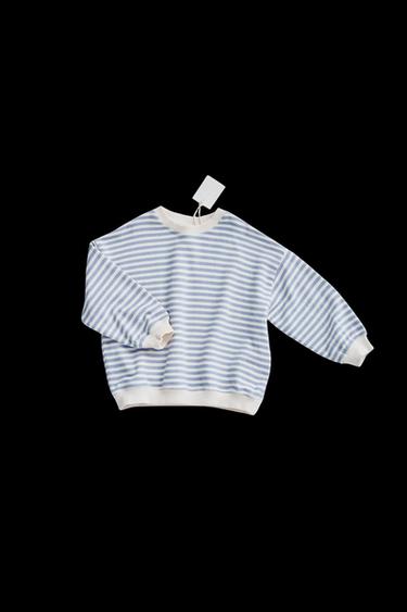 SUDADERA RAYAS - Azul de Zara - Imagen 0