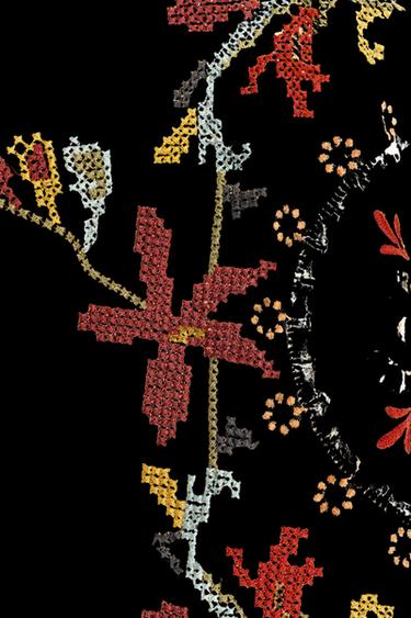 Zara ZW COLLECTION FLORAL EMBROIDERED ASYMMETRIC DRESS - Multicolored