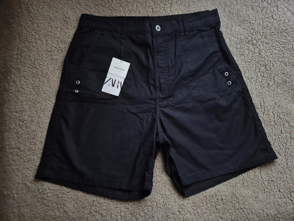COTTON-LINEN BERMUDA SHORTS
