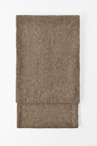Zara PLAIN KNIT SCARF - Beige