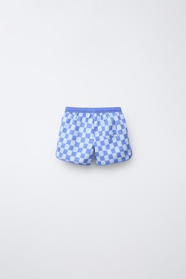 1-6 ANS/ BERMUDA DE BAIN À CARREAUX DAMIER - Bleu d'eau de Zara - Image 1