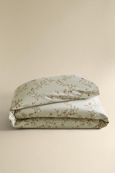 HOUSSE DE COUETTE IMPRIMÉ FEUILLES - Vert d'eau de Zara - Image 4