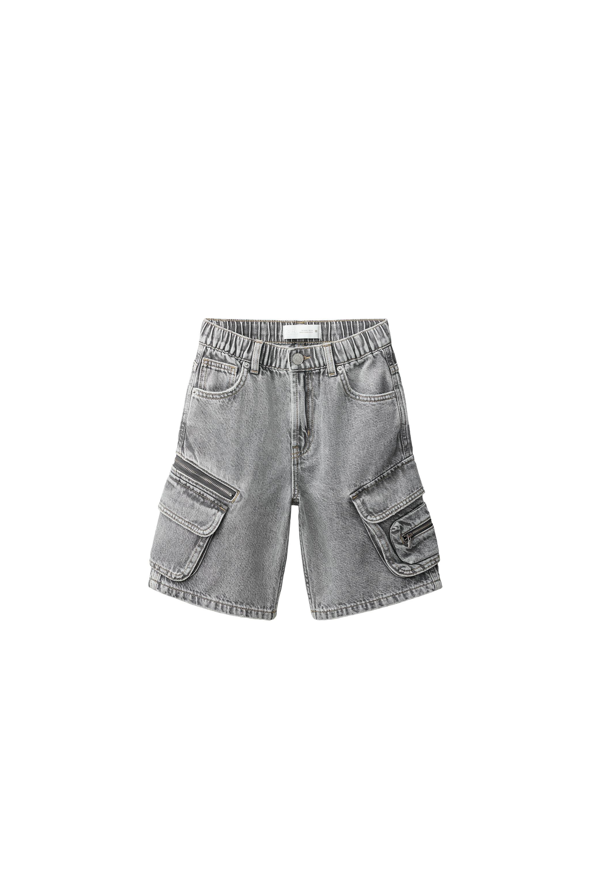 MULTICARGO DENIM SHORTS - Mid-gray | ZARA Canada