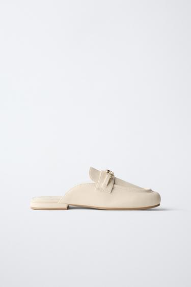 MULE WITH METAL DETAIL - Ecru White by Zara