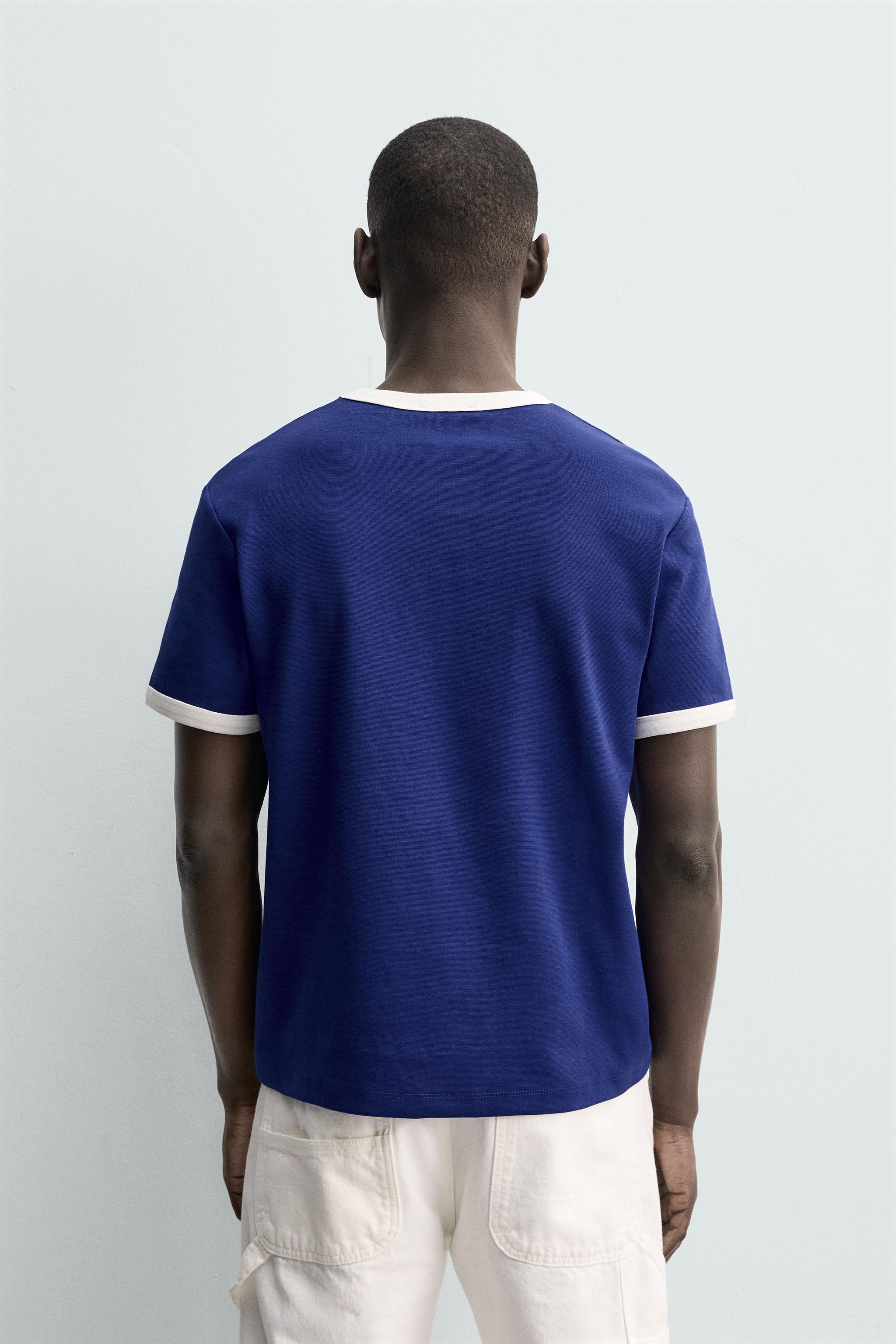 BASIC CONTRAST RIB T-SHIRT