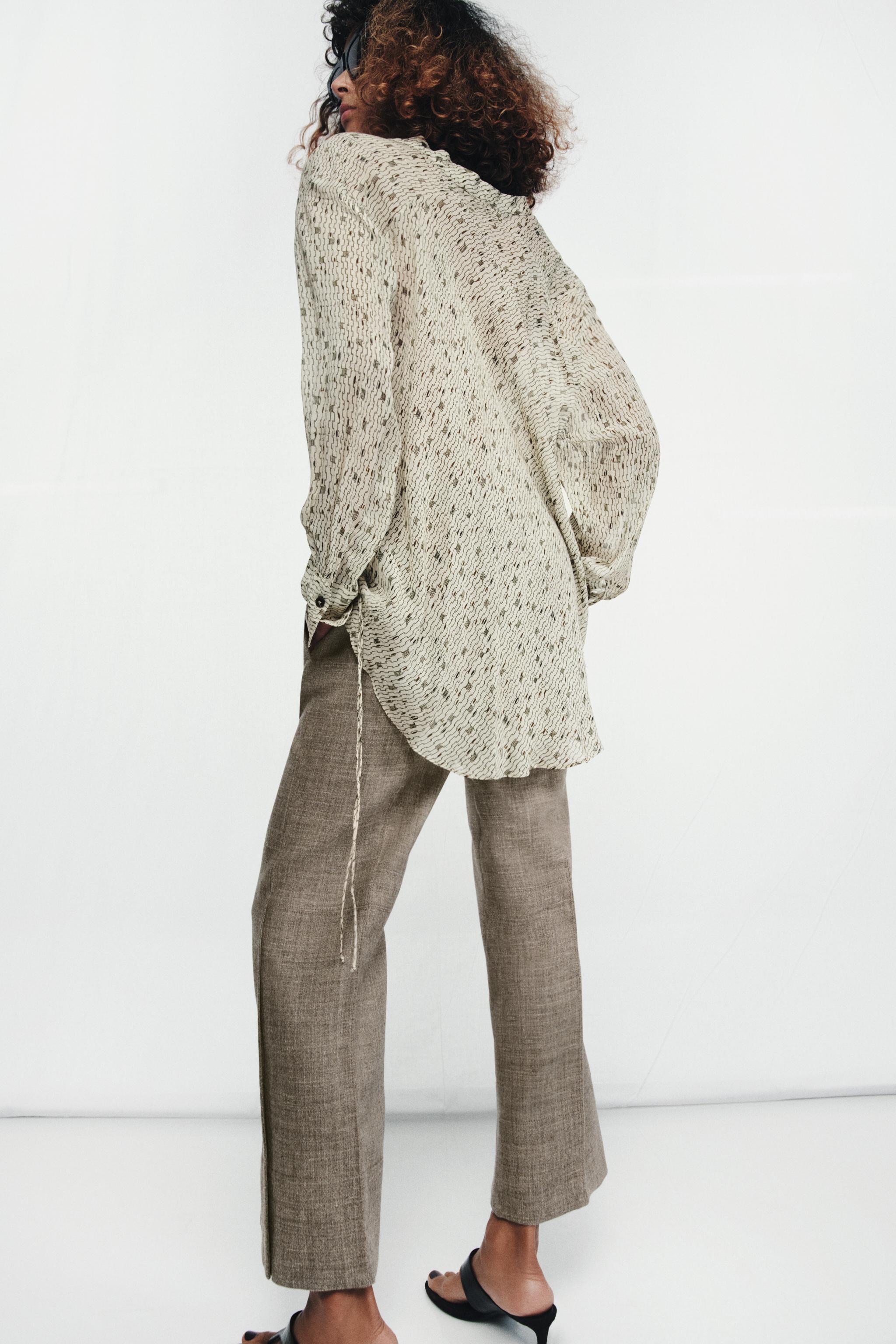 CROPPED WOOL FLARE PANTS ZW COLLECTION