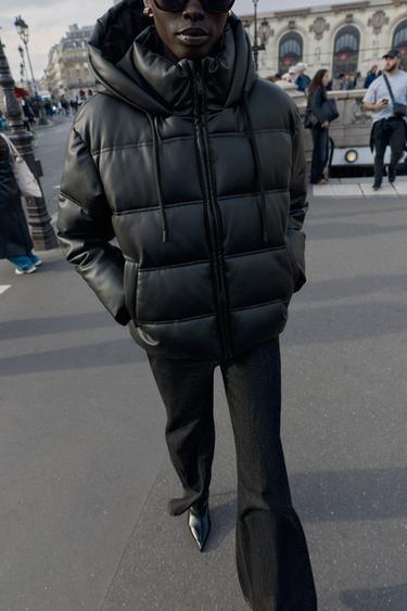 ANORAK MATELASSÉ MATIÈRE SYNTHÈTIQUE DÉPERLANT COUPE-VENT - Noir de Zara - Image 3