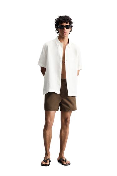 100% LINEN SHIRT - White by Zara
