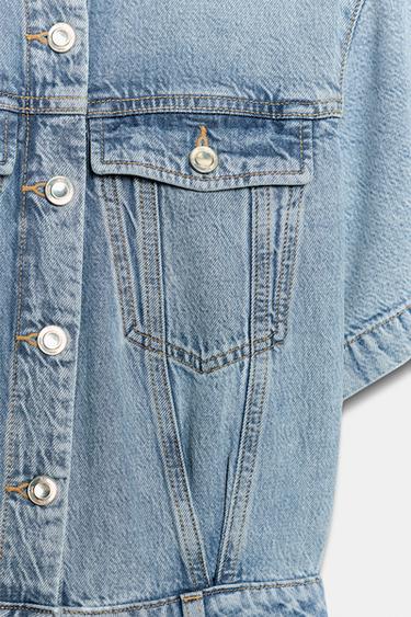 Z1975 SHORT FLOWY DENIM JUMPSUIT - Mid-blue by Zara - Image 9