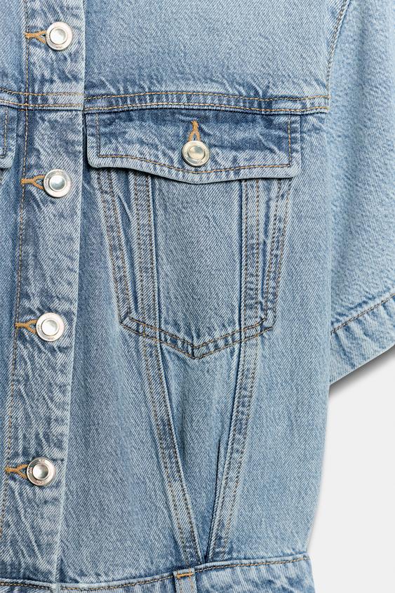 Z1975 ショートデニムジャンプスーツ - ミディアムブルー | ZARA Japan 
