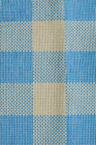 COTTON RUG WITH SQUARES - Blue by Zara - Image 4