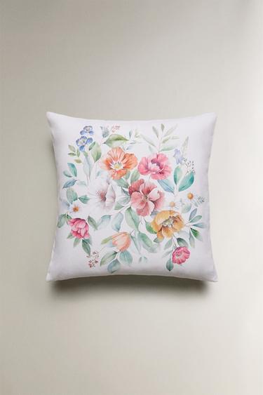 HOUSSE DE COUSSIN FLEURS - Blanc cassé de Zara - Image 2