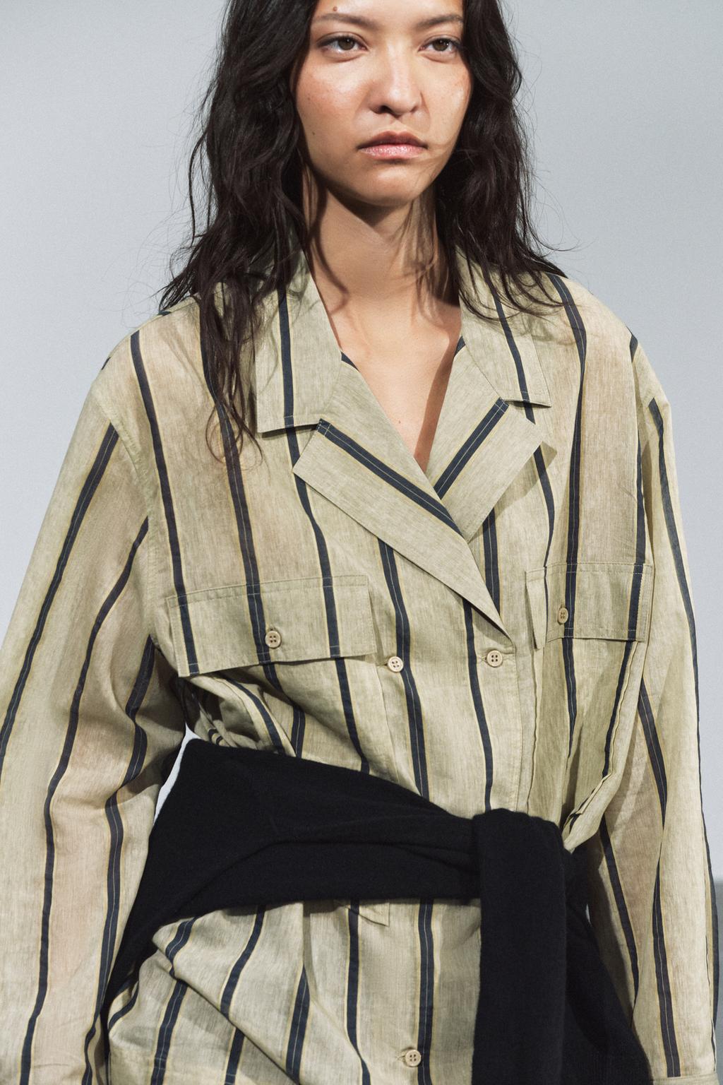 ZW COLLECTION POCKET CROSS-OVER SHIRT