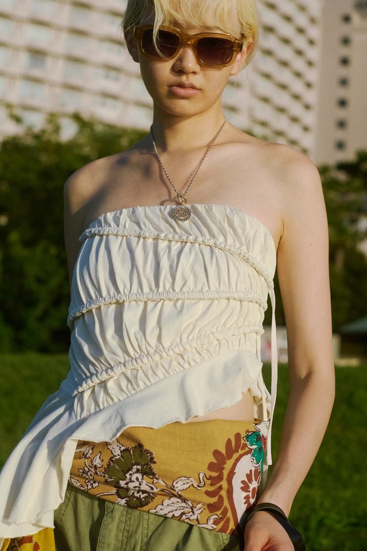 ASYMMETRIC PLEATED TOP