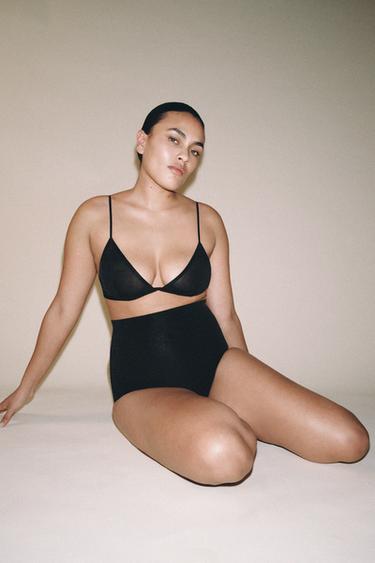 BRALETTE TRIANGULAR CON POLIAMIDA - Negro de Zara - Imagen 0
