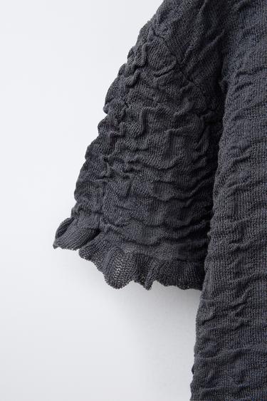 TEXTURED KNIT T-SHIRT - Dark anthracite by Zara - Image 2