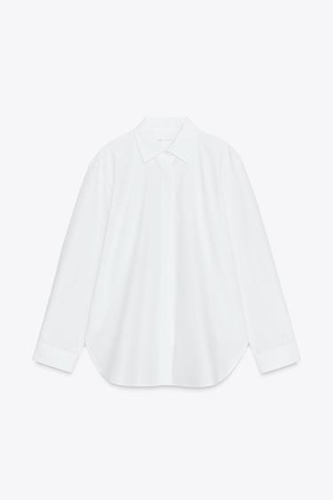 CAMISA POPELÍN ZW COLLECTION - Blanco de Zara