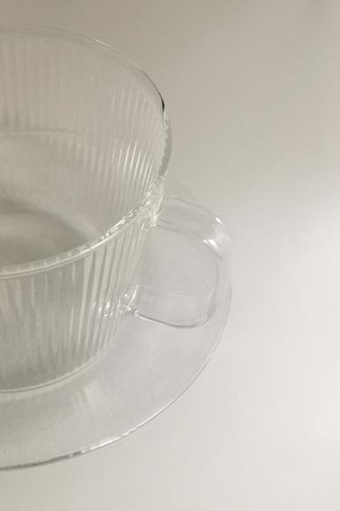 BOROSILICATE GLASS TEACUP AND SAUCER -  by Zara - Image 2