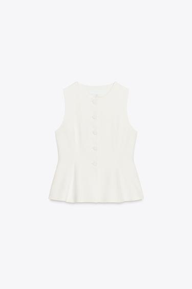 PEPLUM-WESTE - Cremefarben von Zara