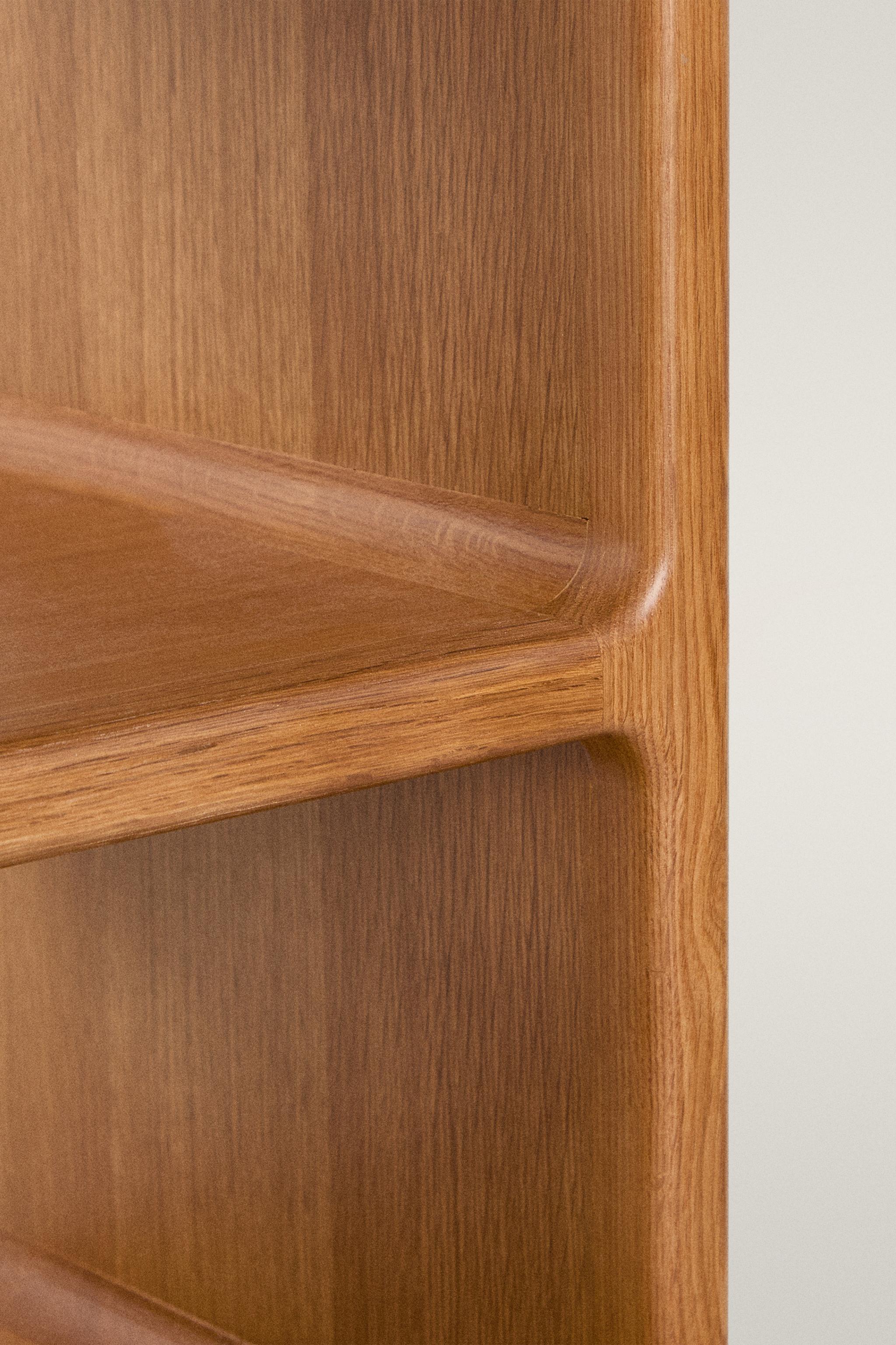 TALL OAK WOOD SHELF