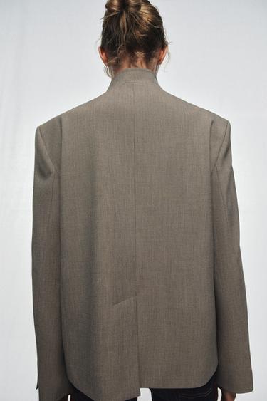 HIGH NECK BLAZER ZW COLLECTION - Stone by Zara - Image 2